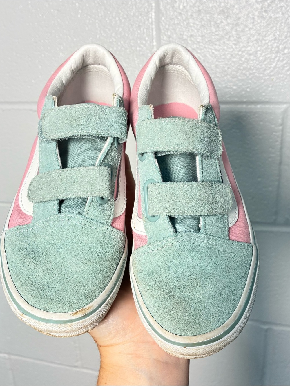 vans pink blue old skool easy on sneakers - Picture 3 of 10